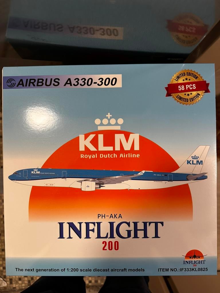 KLM Airbus A330-300 PH-AKA – Inflight 200 – 1:200, Verzamelen, Ophalen of Verzenden, Zo goed als nieuw, Schaalmodel