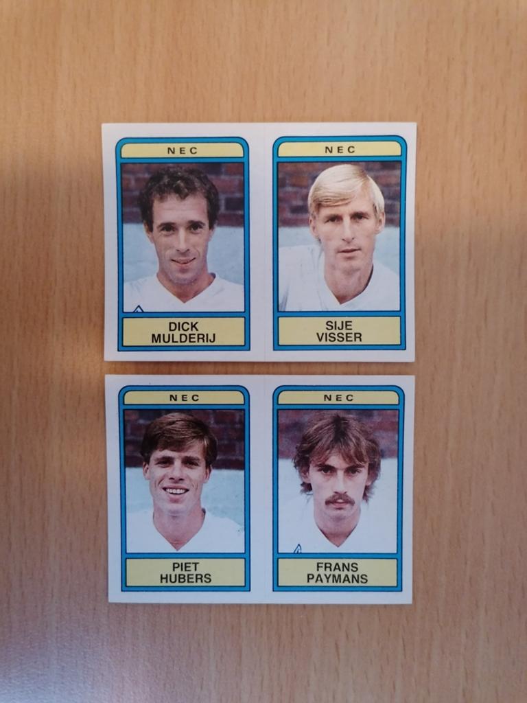 Panini Voetbal 84 NEC 2x., Verzamelen, Sportartikelen en Voetbal, Ophalen of Verzenden, Zo goed als nieuw, Overige binnenlandse clubs