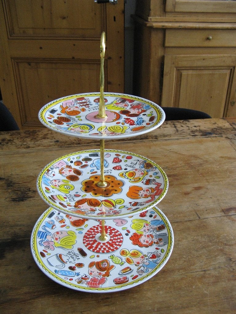 Blond Amsterdam blah blah blah etagère High Tea, Ophalen, Zo goed als nieuw, Aardewerk, Overige typen