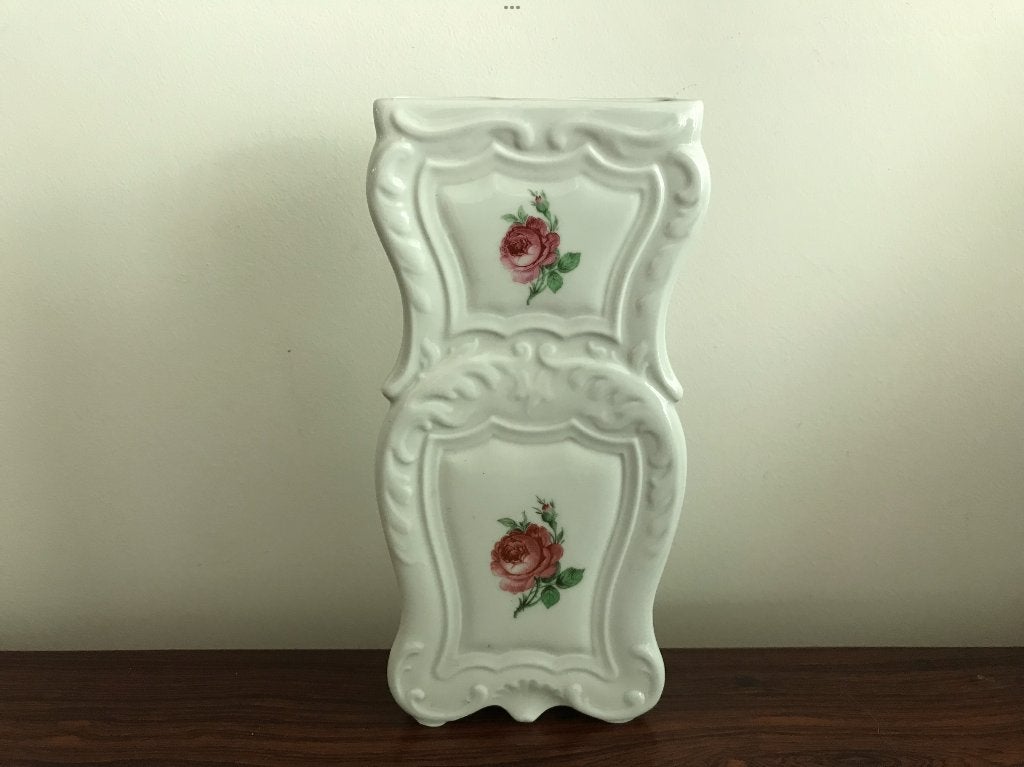 Mooie muurvaas cv bakje decor roos Saturalux, Antiek en Kunst, Ophalen of Verzenden