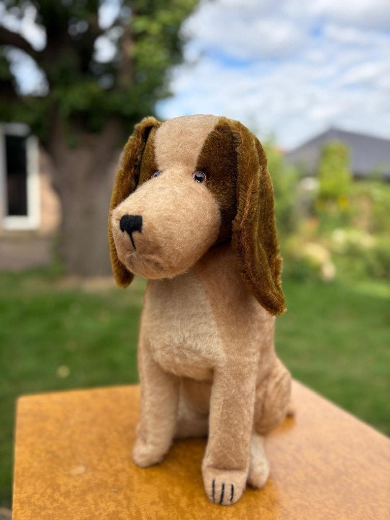 vintage knuffel / Mohair Hush Puppy Basset Hound, Ophalen of Verzenden