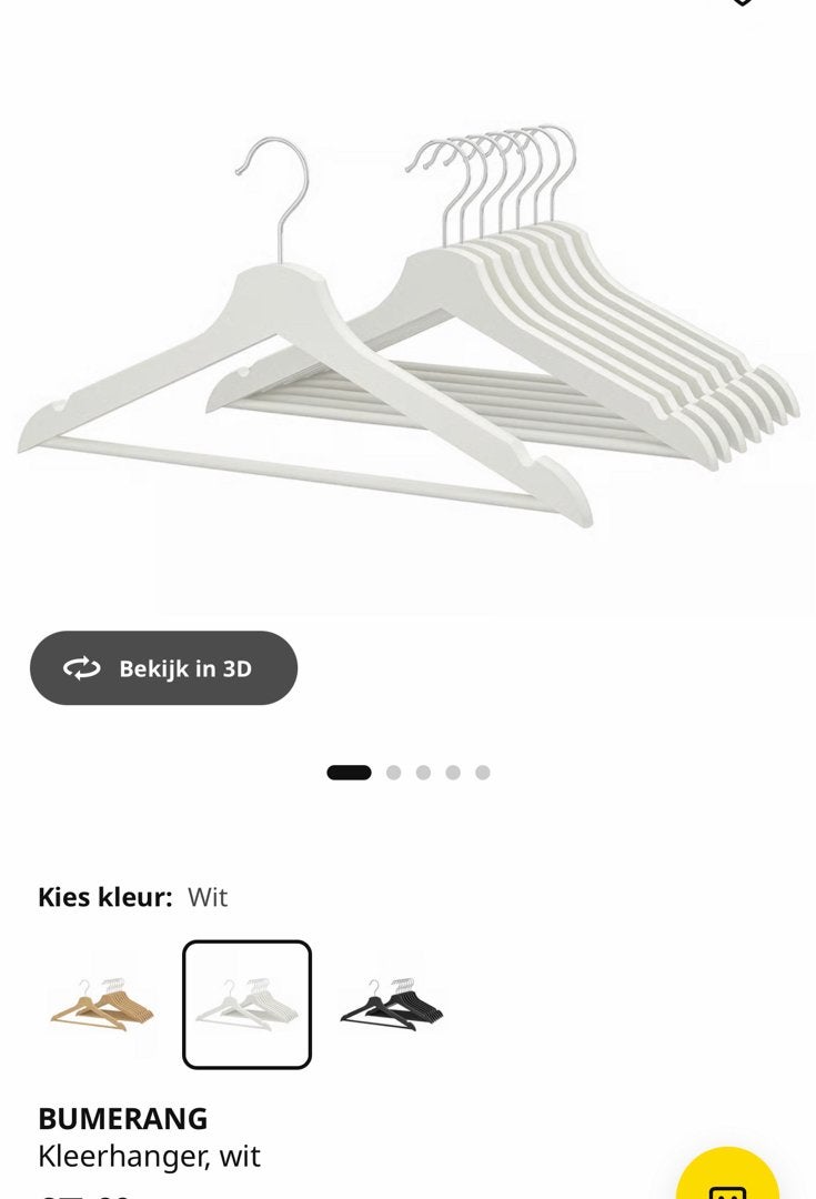 Ikea houten kleerhangers wit 78 stuks te koop, Ophalen of Verzenden, Zo goed als nieuw, Hout