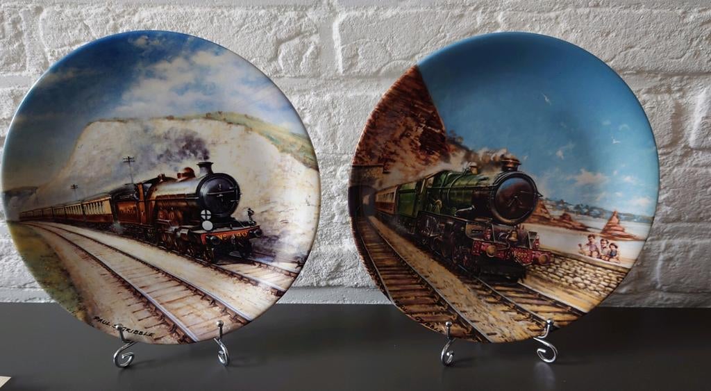 Stoomtrein wandbord Davenport Pottery  pst te koop, Ophalen of Verzenden, Gebruikt, Trein, Overige typen