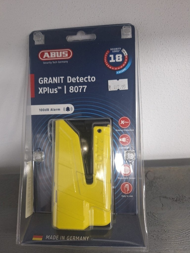 Abus 8077 Detecto X-Plus schijfremslot, Motoren, Nieuw, Abus, Ophalen of Verzenden, Abus