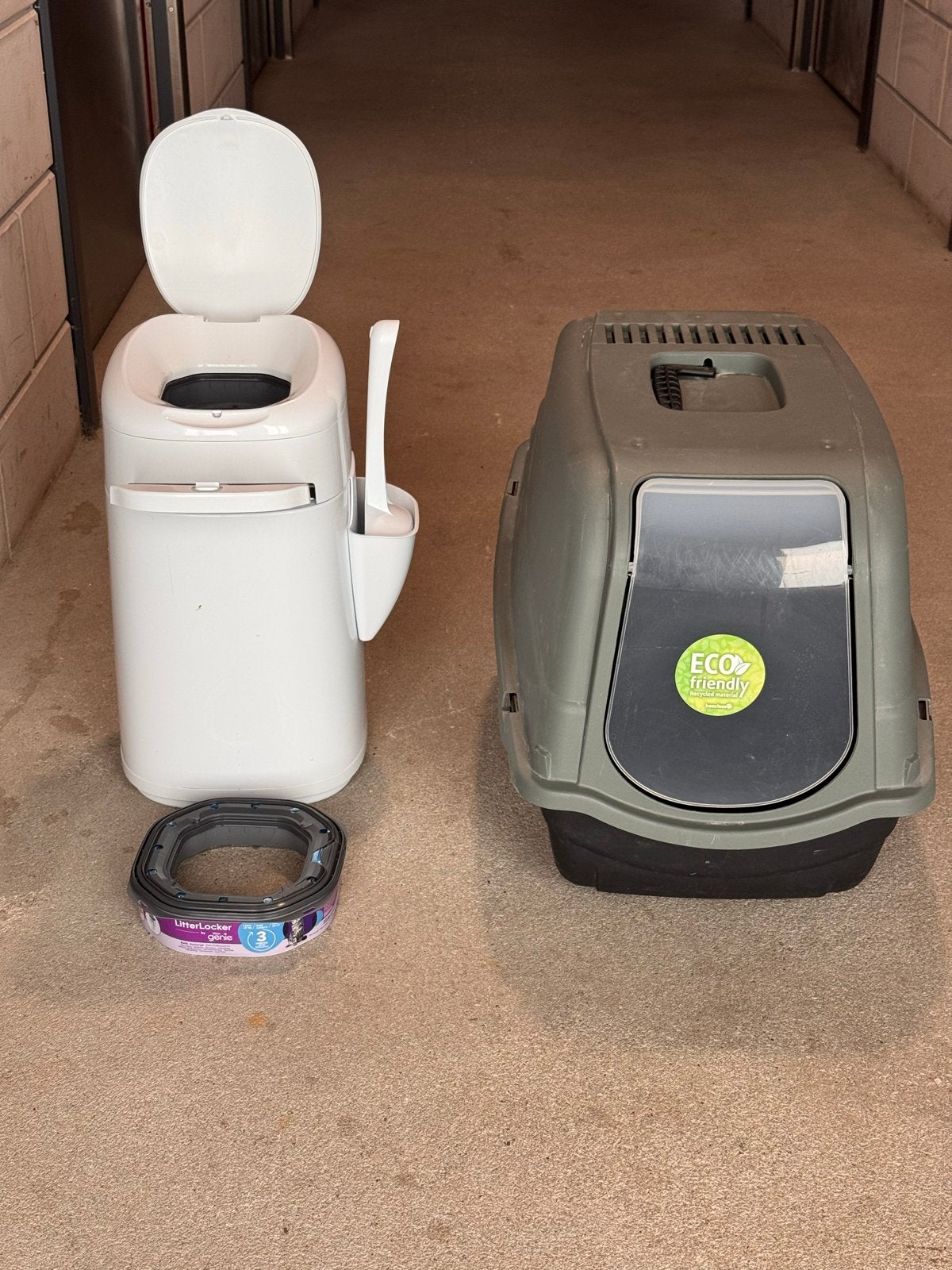 Kattenbak met litterlocker en 1 rol zakjes, Dieren en Toebehoren, Kattenbakken, Ophalen, Zo goed als nieuw