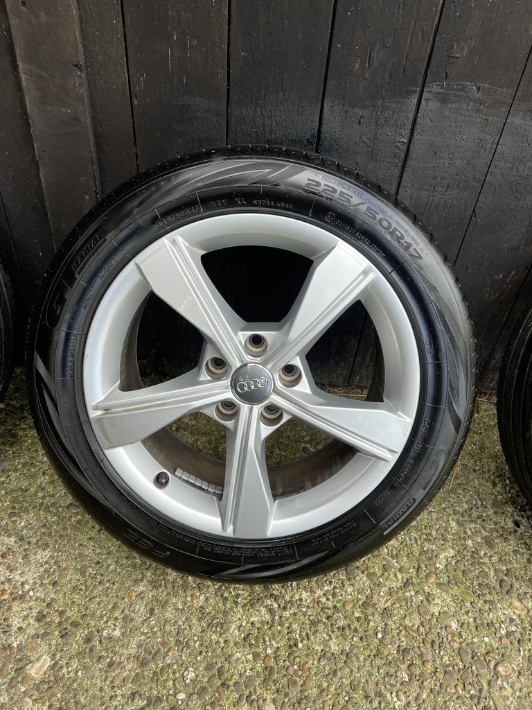 Originele Audi A4 A5 S4 S5 velgen 17" 5x112 zomer set a3 s3, Niet ingevuld, Gebruikt, Banden en Velgen, Niet ingevuld