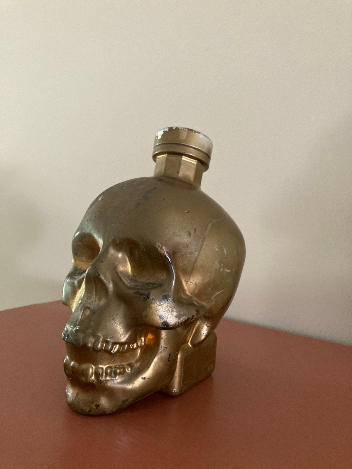🎃💀Schedel doodshoofd fles goud Halloween, Ophalen of Verzenden, Overige typen