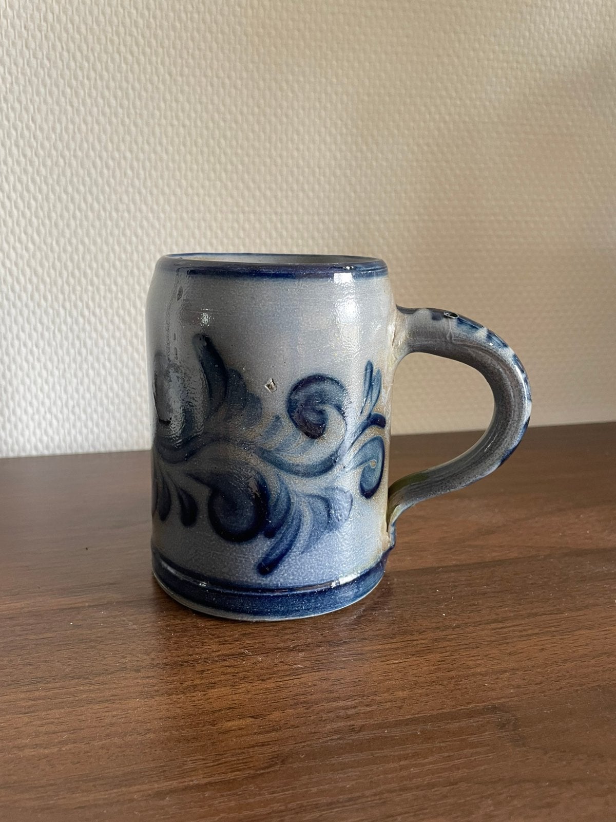 Bier pul blauw met print, Ophalen of Verzenden, Gebruikt, Pul(len), Overige merken