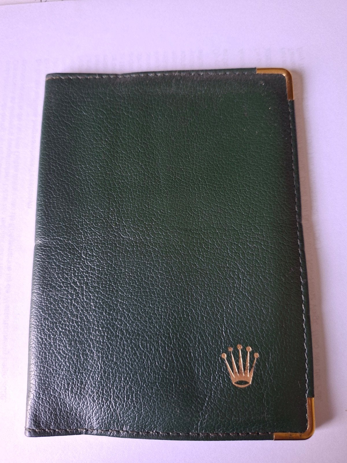 Rolex Paspoorthouder Buffelleer Groen 14x10cm, Ophalen of Verzenden, Nieuw, Groen