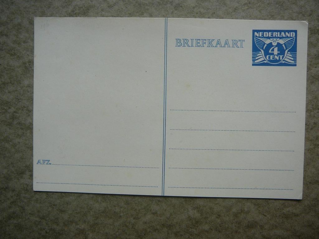 Ongebruikte Briefkaart Nederland 4 cent. circa 1924, Ophalen of Verzenden, Envelop