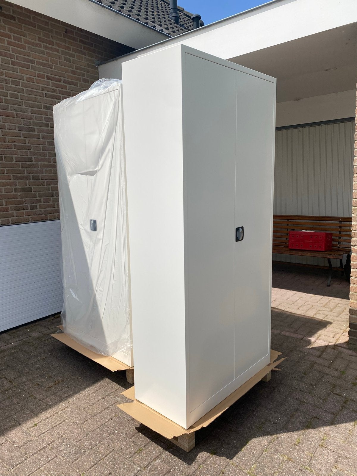 5x nieuwe195x92 stalen draaideurkasten archiefkasten wit, Nieuw, Met slot, Metaal, 150 tot 200 cm