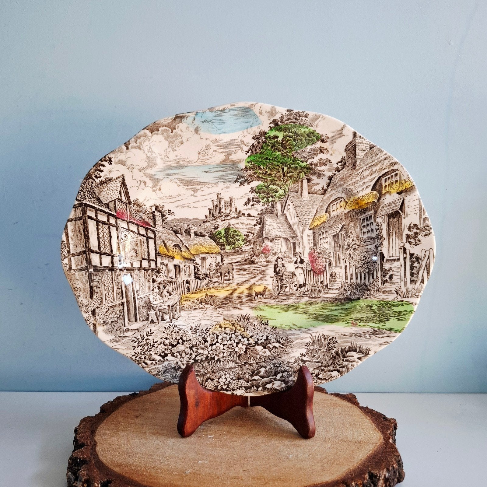 Enoch Wedgwood 'Old English Village',  ovale schaal, Antiek en Kunst, Ophalen of Verzenden