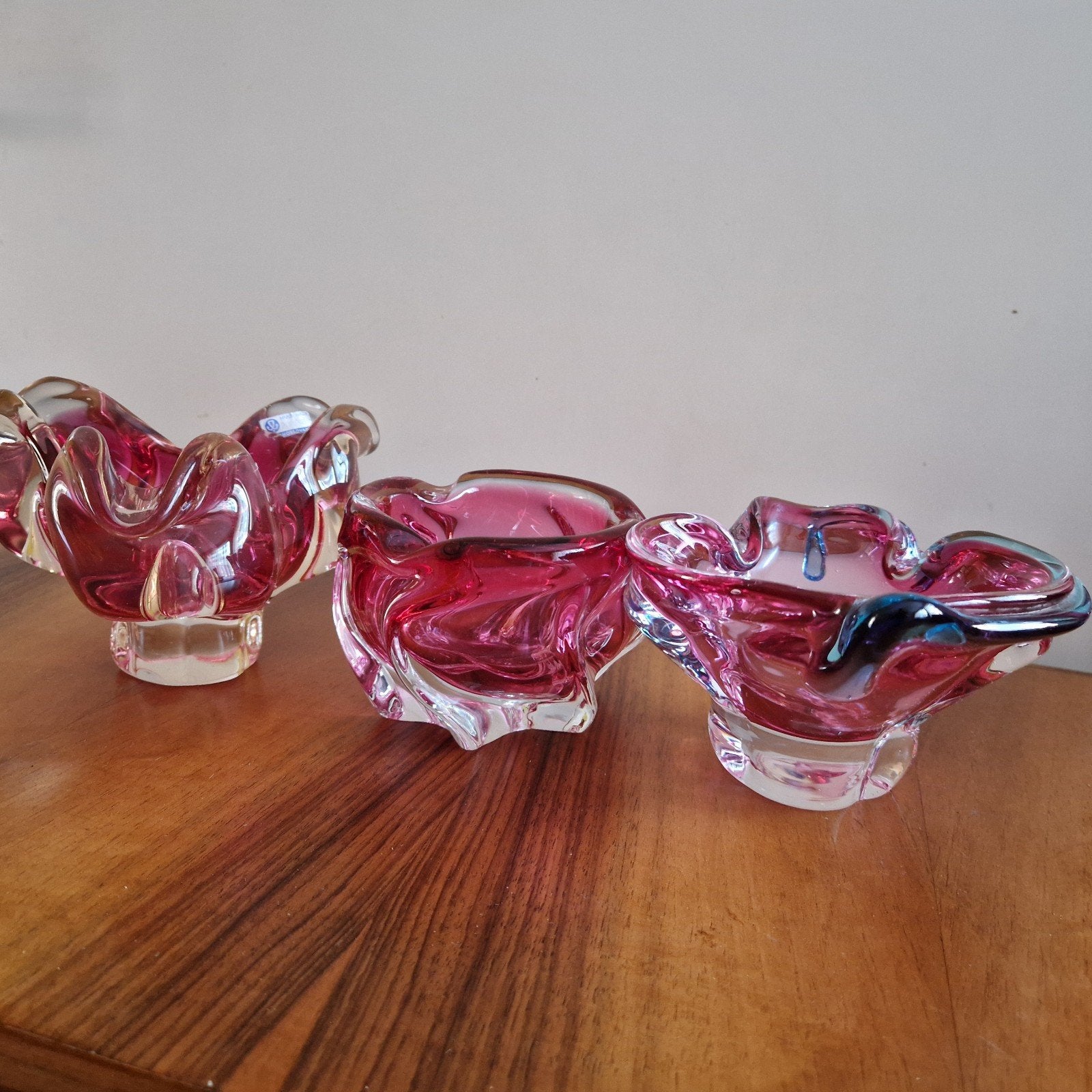 Set van 3 Vintage Tsjechische Glazen Schalen  Josef Hospodka, Ophalen of Verzenden