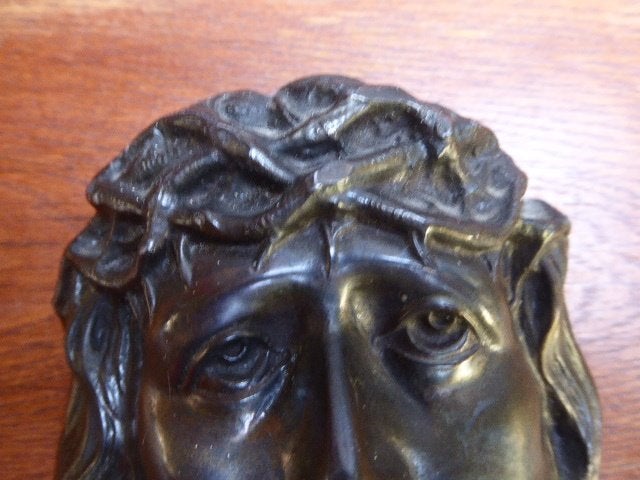 Art deco metalen Christus hoofd, A. Birembaux, Ophalen of Verzenden