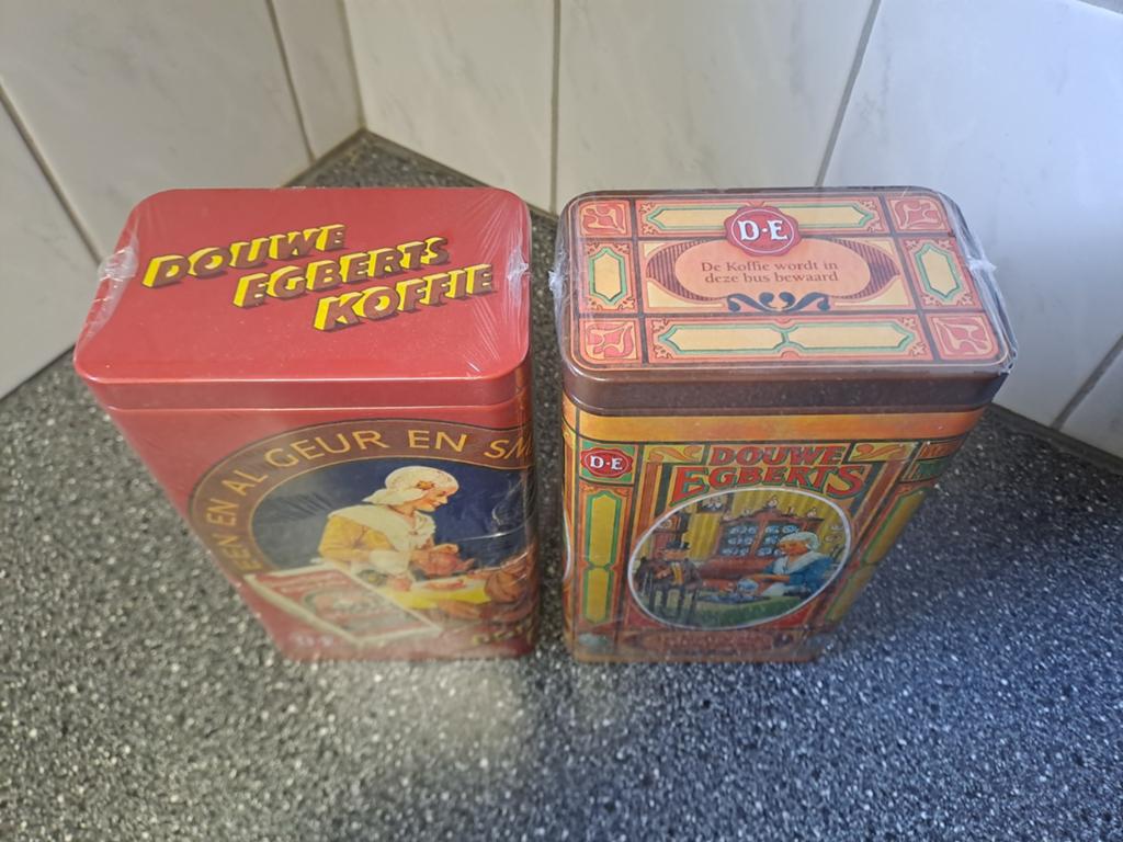 2 Douwe Egberts koffieblikken, Verzamelen, Blikken, Ophalen of Verzenden, Nieuw, Koffie, Douwe Egberts