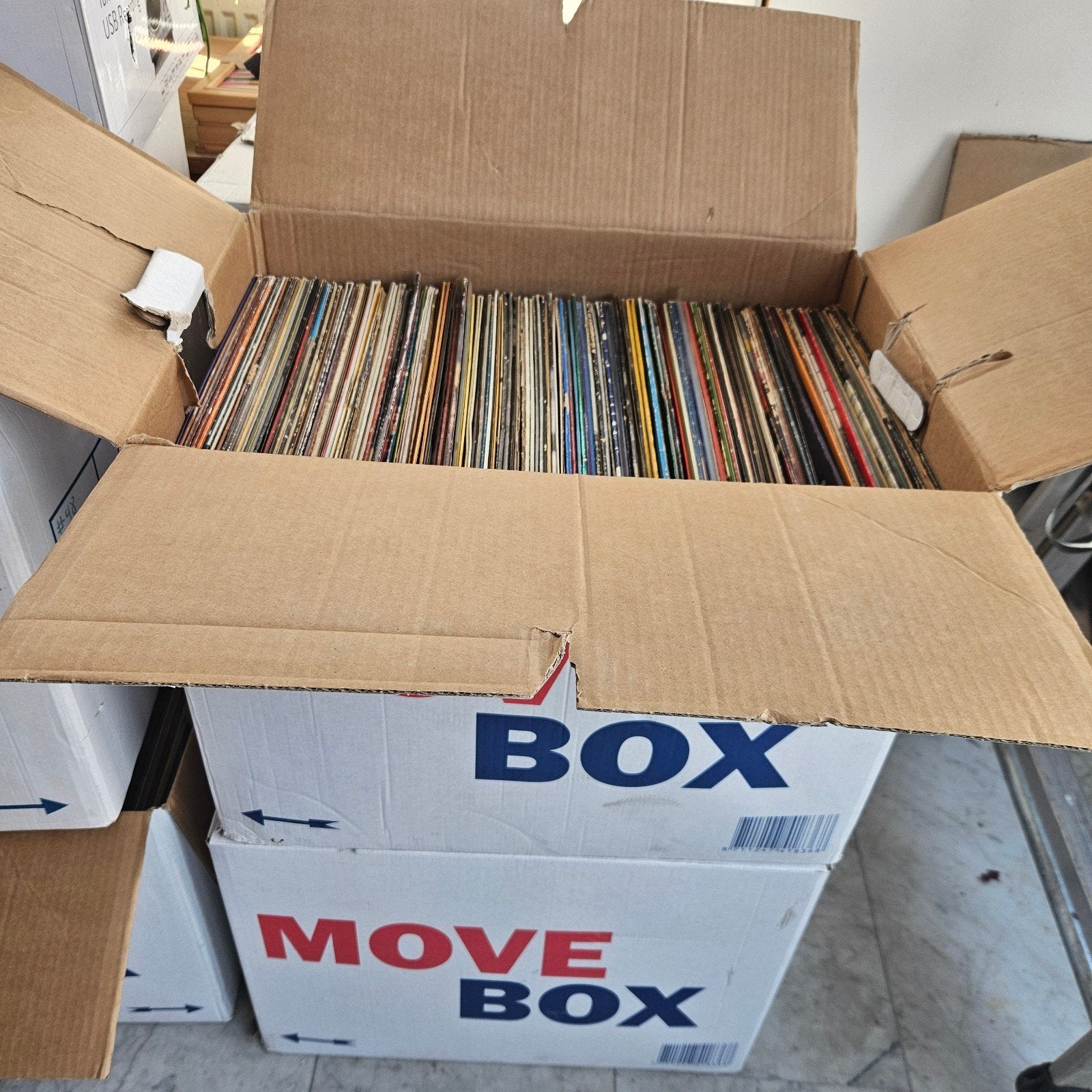 Collectie lp's 500 - 550 stuks 4 dozen vol Vinyl, Ophalen, LP