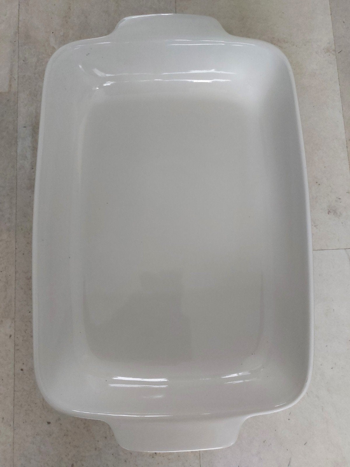 Pyrex Ovenschaal - Wit/Grijs - nieuw-  groot, Overige typen, Ophalen of Verzenden, Zo goed als nieuw, Steen/keramiek