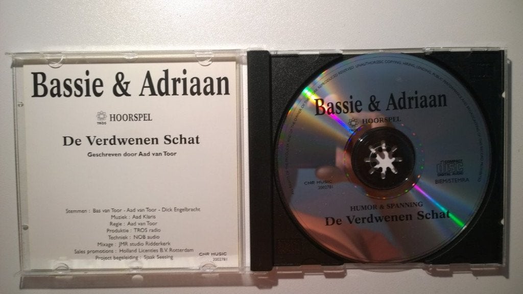 Bassie & Adriaan - De Verdwenen Schat, Cd's en Dvd's, Cd's | Kinderen en Jeugd, Ophalen of Verzenden, Zo goed als nieuw, Album