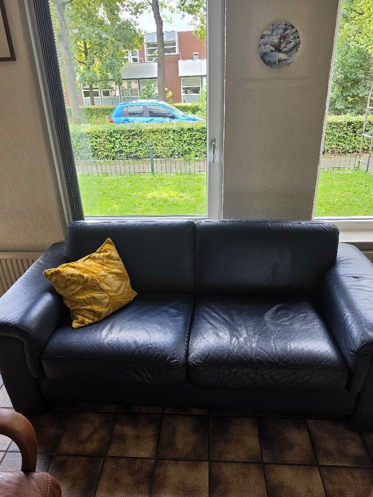 Zitbank 2 zitsbank Blauw, Huis en Inrichting, Ophalen, Gebruikt, 150 tot 200 cm, Tweepersoons