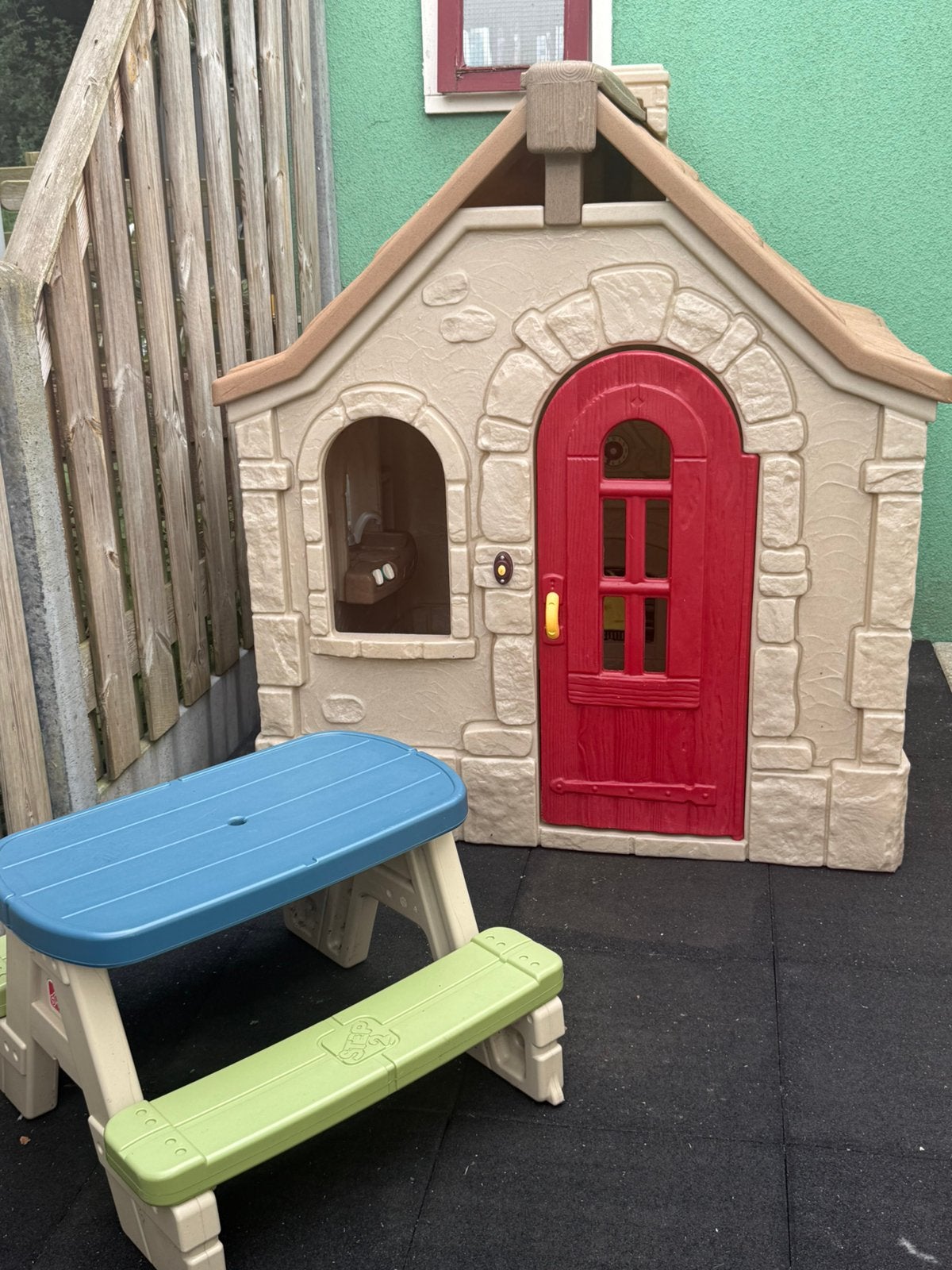 Step2 speelhuis, glijbaan, zandbank, picknicktafel, Ophalen, Zo goed als nieuw, Kunststof