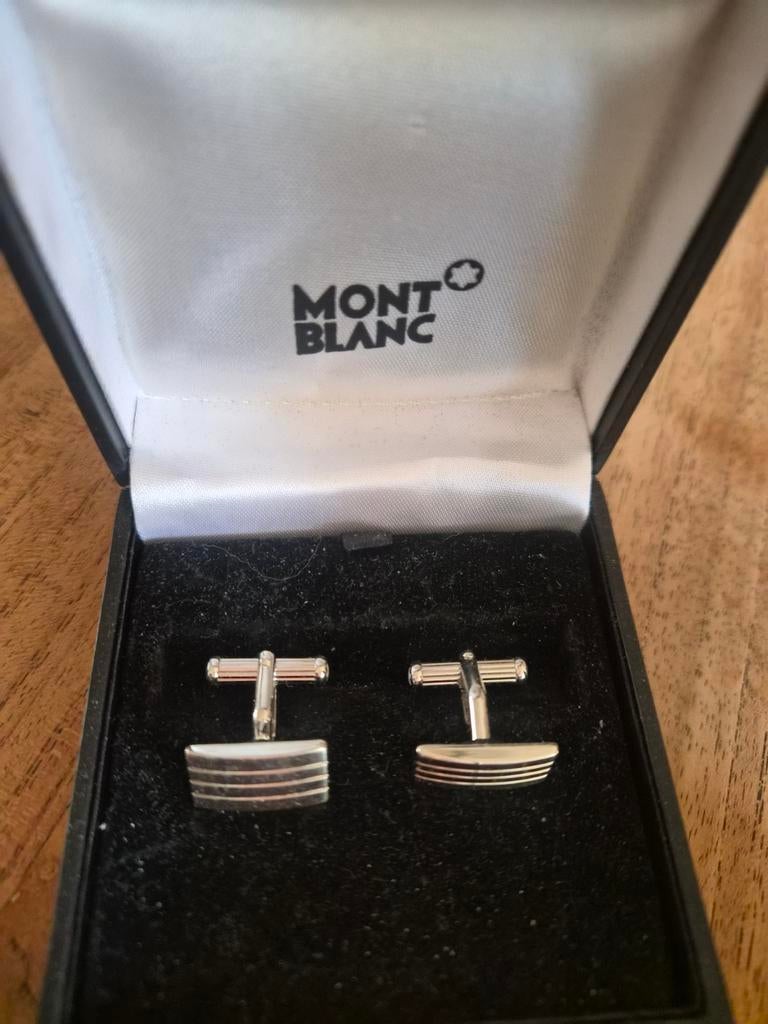 Mont Blanc 6020 edelstalen manchetknopen, Sieraden, Tassen en Uiterlijk, Manchetknopen, Ophalen of Verzenden, Zo goed als nieuw
