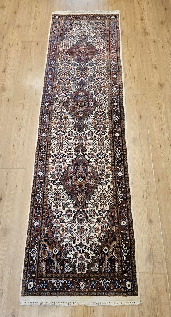Vintage handgeknoopt oosters tapijt loper bidjar 266x73, Info@SlatsAntiek.nl, Tweedehands, Perzisch, 200 cm of meer