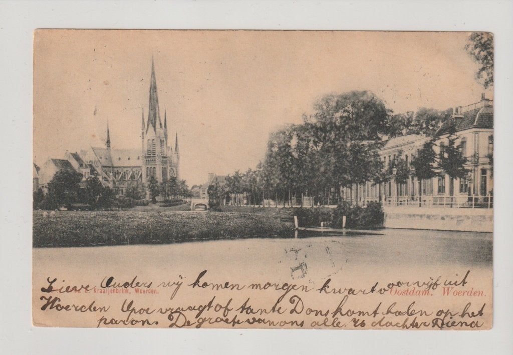 Woerden - Oostdam 1903 * Kraaijenbrink, Ophalen of Verzenden, Voor 1920, Gelopen, Utrecht