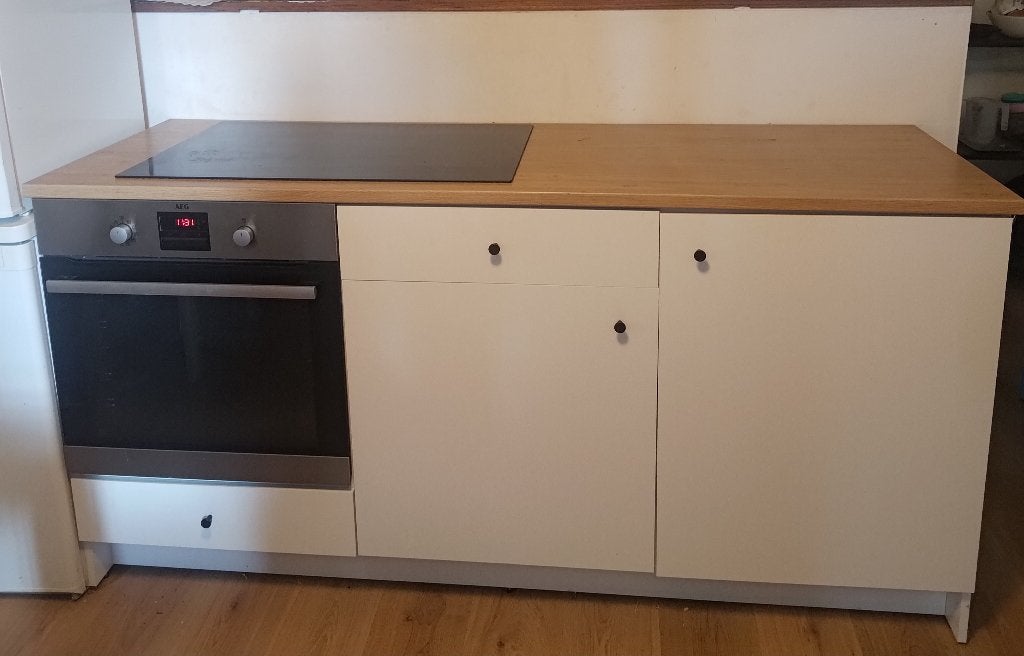 Ikea Knoxhult Keukenblok plus inductiekookplaat, Witgoed en Apparatuur, Kookplaten, Ophalen, 4 kookzones, Zo goed als nieuw, Inbouw