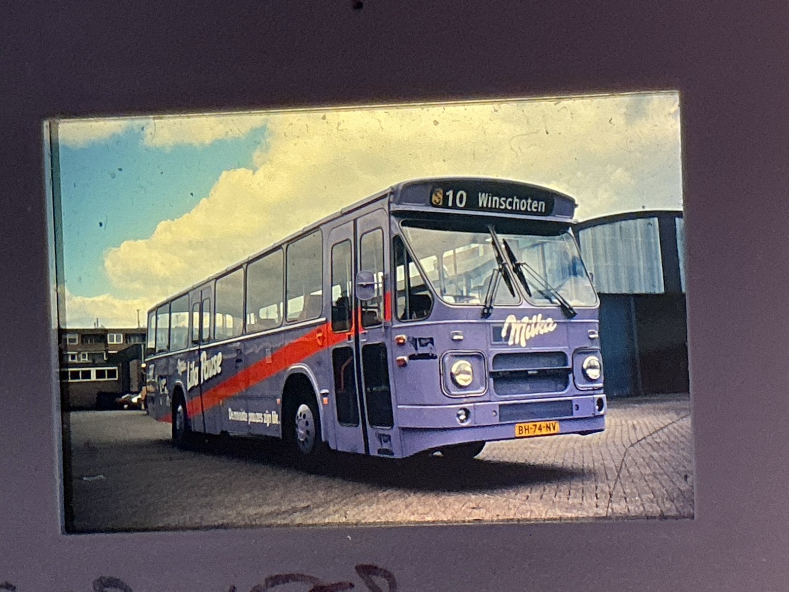 WINSCHOTEN oude autobus dia GADO MILKA, Verzenden, Zo goed als nieuw, Bus of Metro, Overige typen