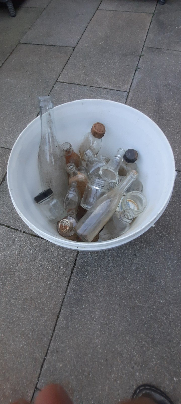 Diverse oude glazen flessen en potjes (3 kg), Ophalen of Verzenden
