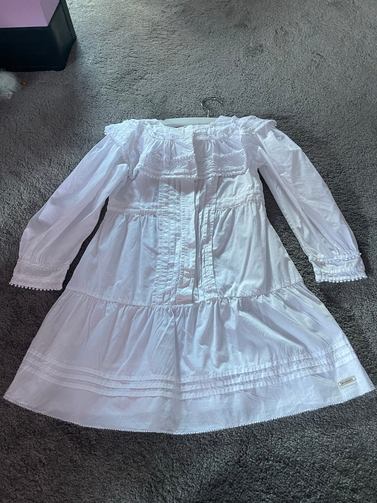 Burberry Witte Jurk voor Meisjes - Maat 134, Kinderen en Baby's, Ophalen, Zo goed als nieuw, Meisje, Jurk of Rok