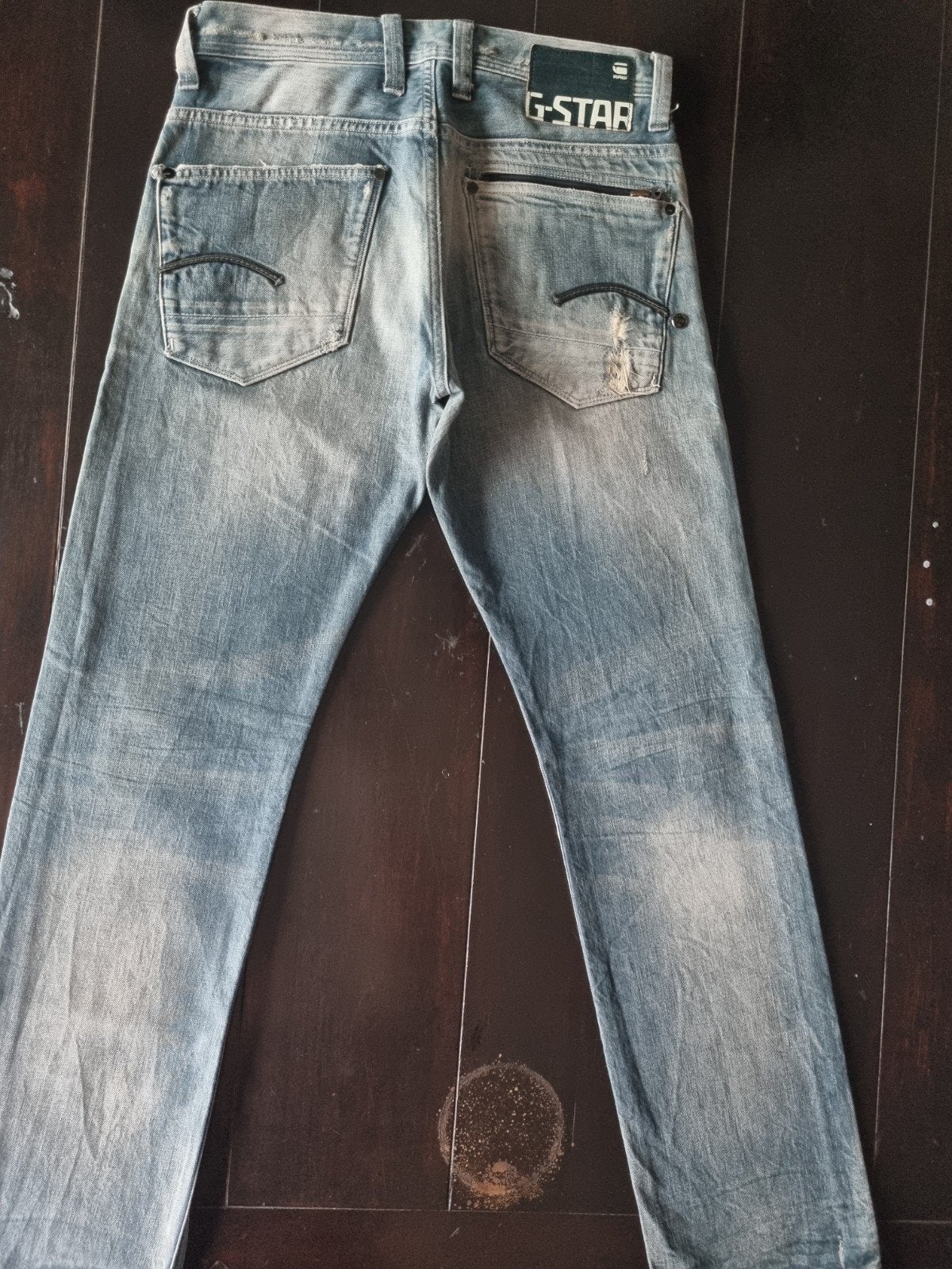 CLASSIC G STAR RAW ATTACC STRAIGHT DESTROY JEANS SIZE 30/32, G-Star Raw, Blauw, W32 (confectie 46) of kleiner, Ophalen of Verzenden