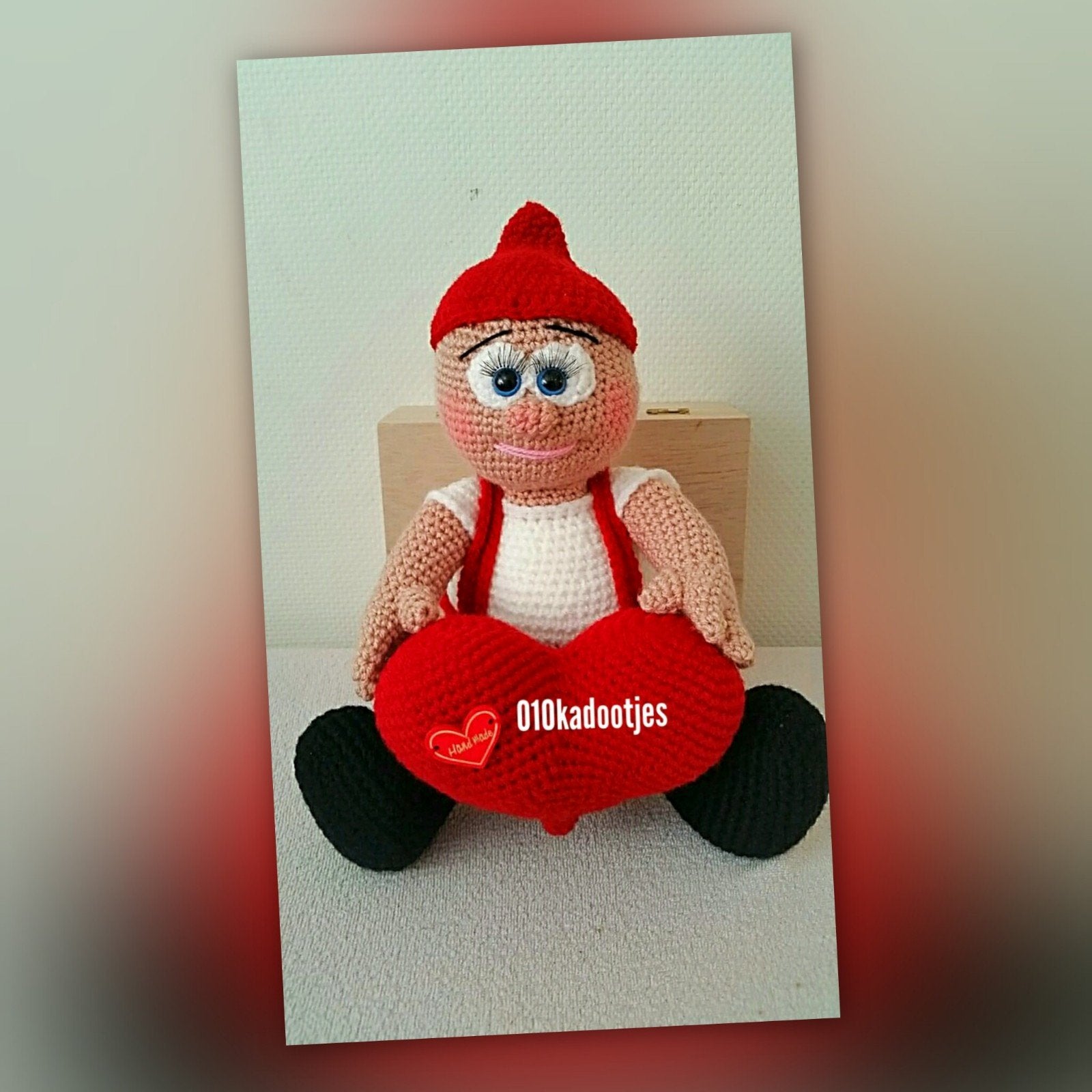 Nieuwe gehaakte knuffels. Valentijn. Met groot hart., Kinderen en Baby's, Ophalen of Verzenden, Nieuw, Overige typen