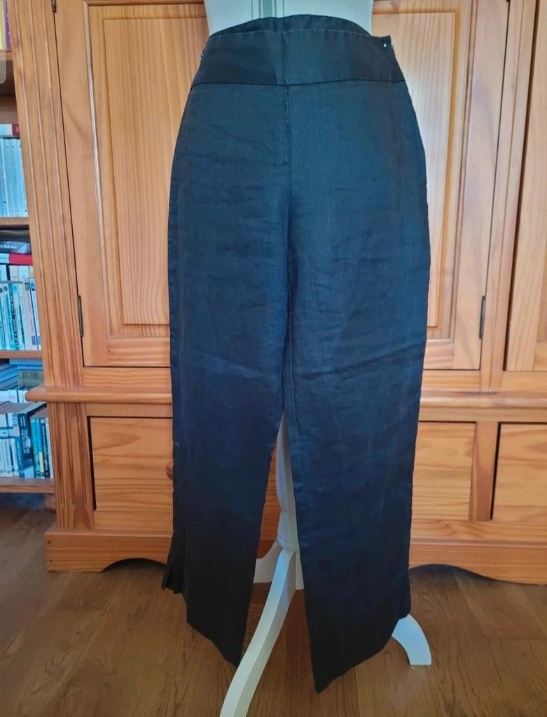 Zwarte Linnen broek 7/8 Urban Kiabi, Zwart, Ophalen of Verzenden, Zo goed als nieuw, Driekwart