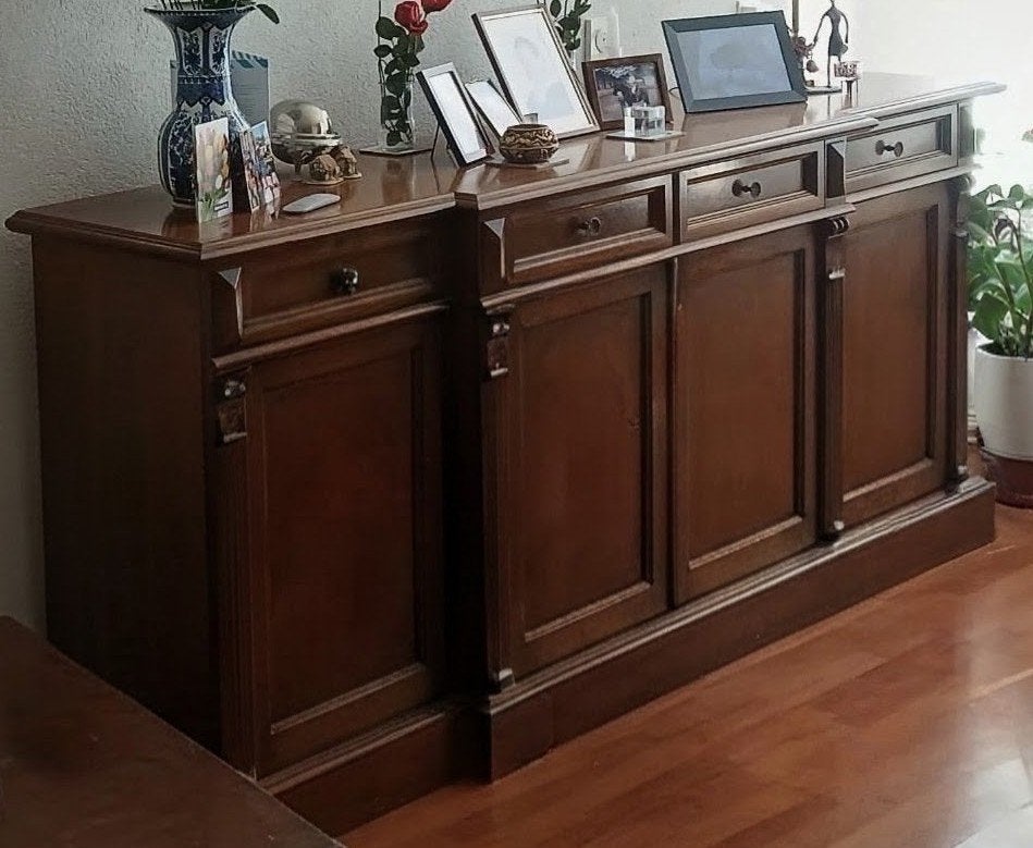 notenhouten dressoir, Ophalen, Gebruikt, Vintage, Met lade(s)