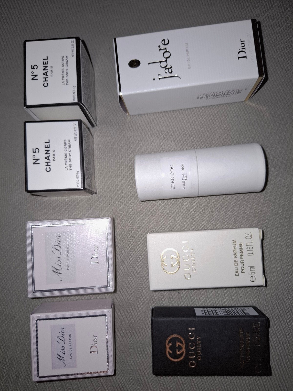 Parfum en Body Crème Miniatuur Set - Dior, Gucci, Chanel, Ophalen of Verzenden, Nieuw
