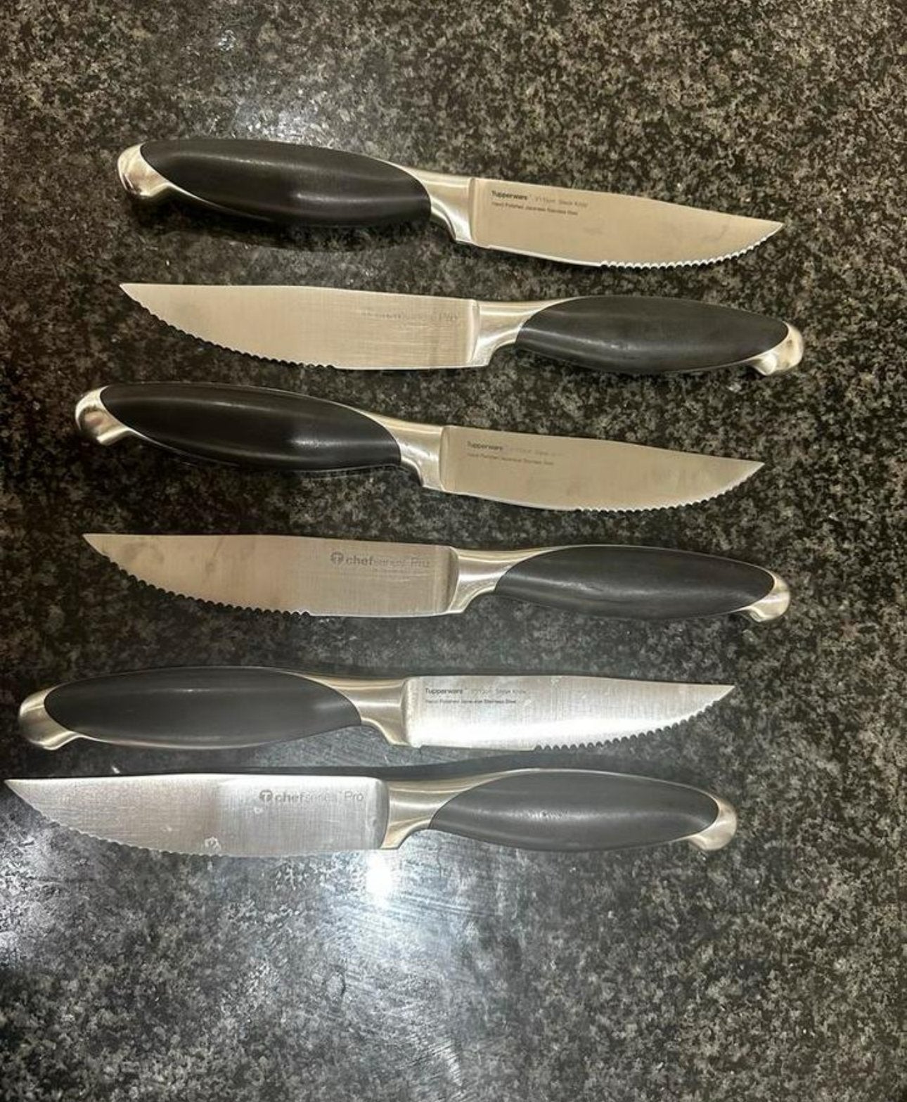 Tupperware Chefseries Pro Messenset - Steakmessen, Overige typen, Ophalen of Verzenden, Zo goed als nieuw, Zwart