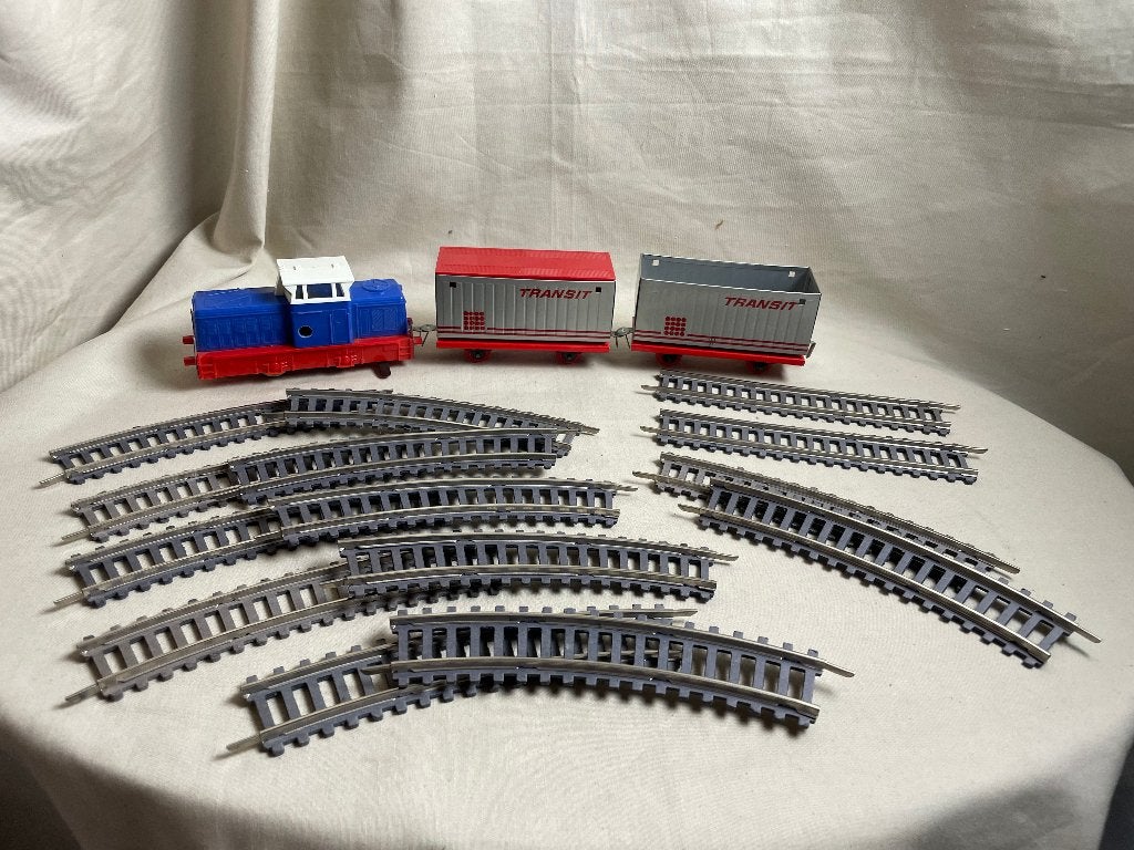 DDR treinbaan met opwindmechanisme, Hobby en Vrije tijd, Modeltreinen | H0, Overige merken, Gebruikt, Locomotief, Gelijkstroom of Wisselstroom