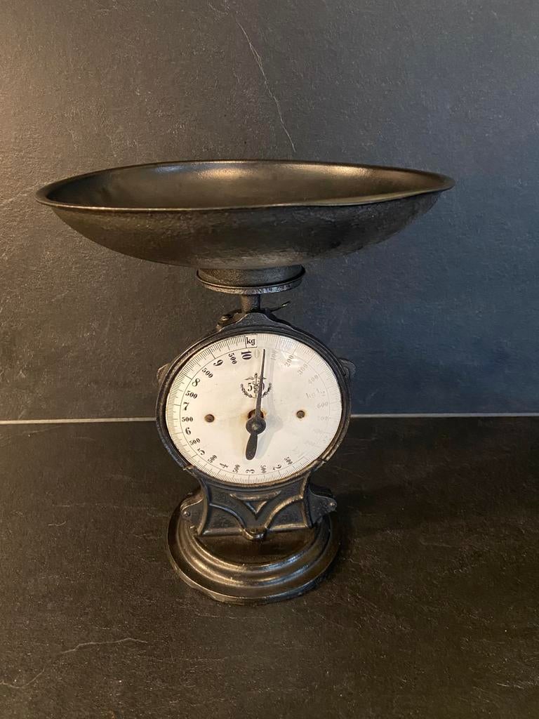 Vintage weegschaal gietijzer, Witgoed en Apparatuur, Ophalen of Verzenden, Zo goed als nieuw, Keukenweegschaal, Minder dan 10 kg
