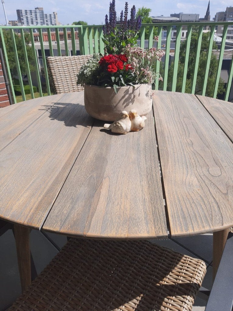 Mooie terrasset., Ophalen, 4 zitplaatsen, Teakhout, Zo goed als nieuw
