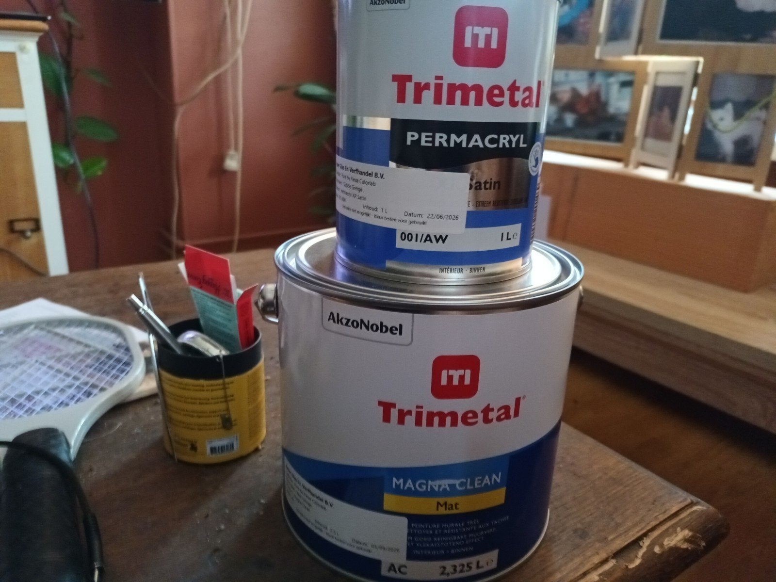 Twee nieuwe potten,muurverf Trimetal, Ophalen, Nieuw, Overige kleuren