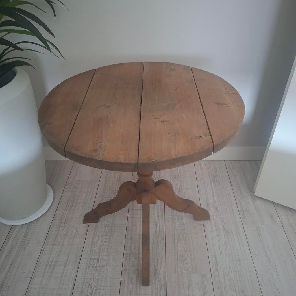 Ronde houten wijntafel - 70 cm doorsnee, 70 cm hoog, Gebruikt, Rond, 60 cm of meer, Hout