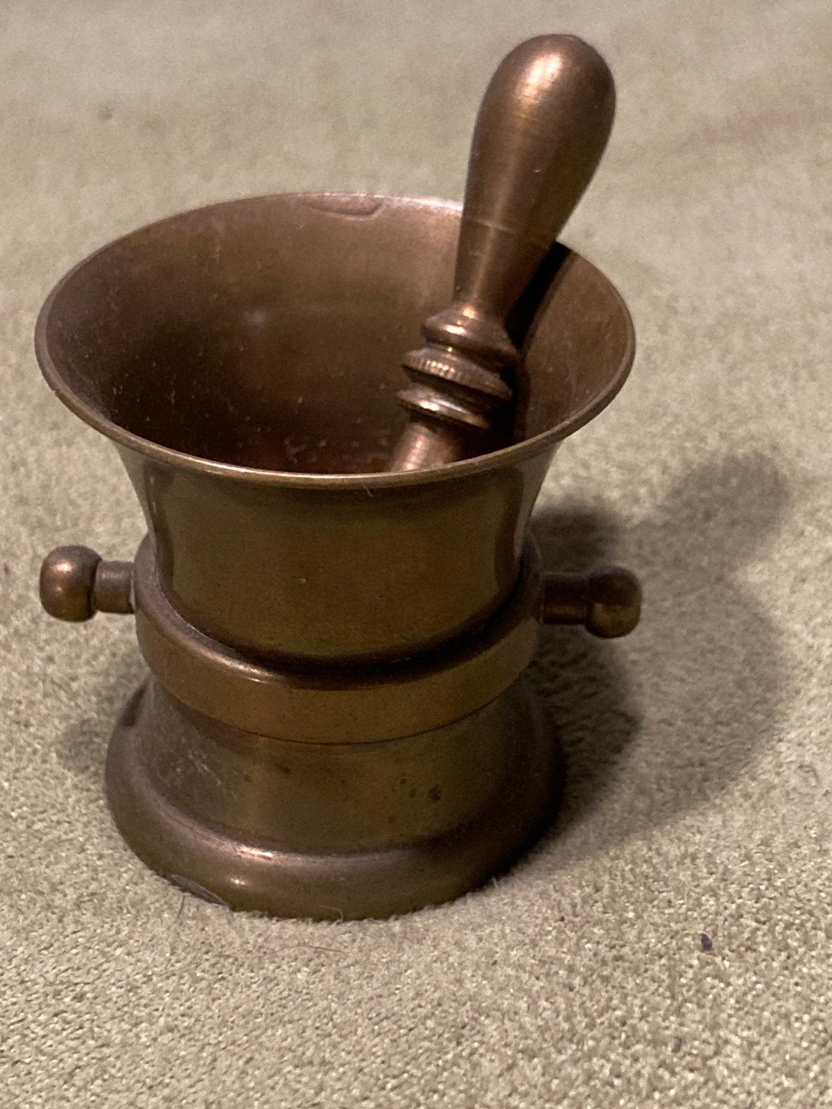 Miniatuur koperen vijzel (121224), Antiek en Kunst, Ophalen of Verzenden, Koper
