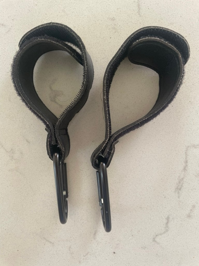 Zwarte kinderwagenhaken set met karabijnhaak +klittenbandlus, Ophalen of Verzenden, Nieuw