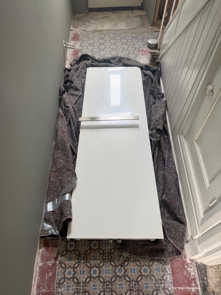 Design radiator wit met handdoekbeugel, Ophalen, Gebruikt, Radiator, Minder dan 60 cm