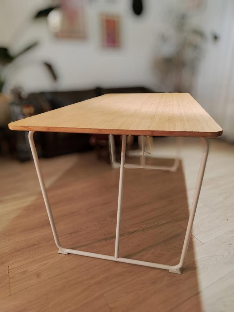 Bamboe tafel – eettafel / bureau – zeer goede s, Ophalen, Zo goed als nieuw, Rechthoekig, 50 tot 100 cm