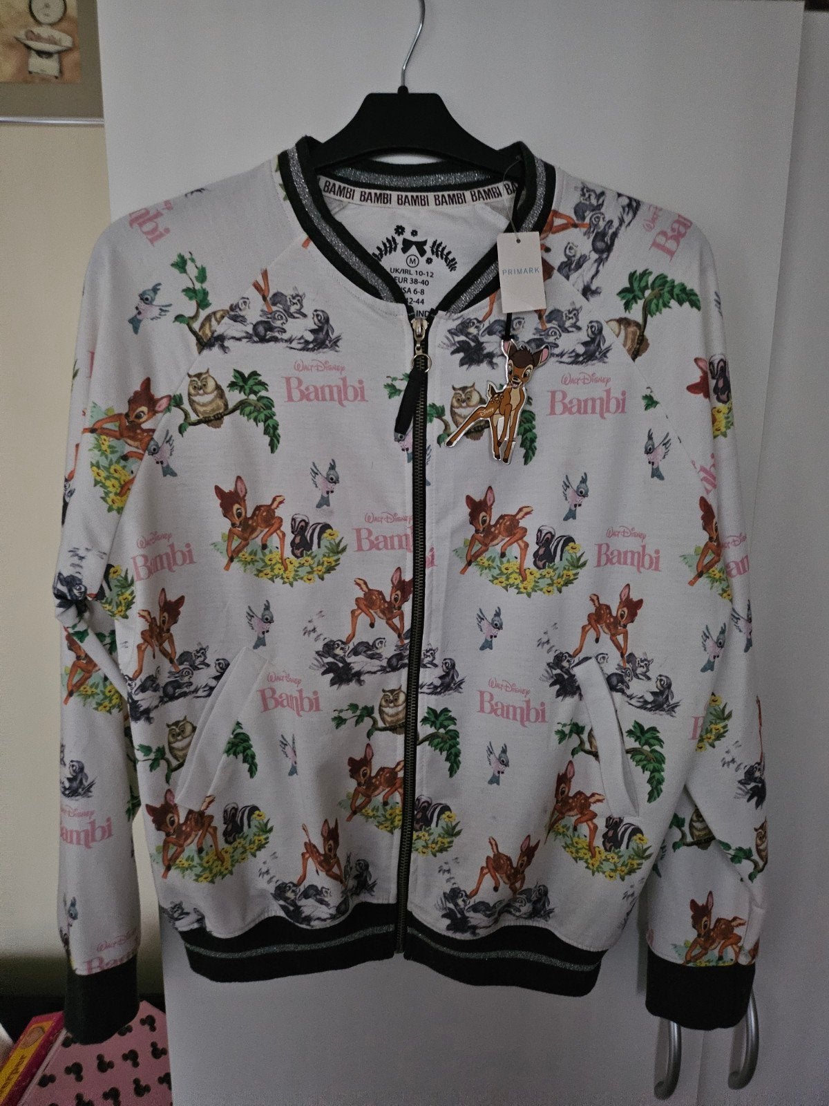 Disney Bambi Bomberjack - Primark Maat M, Maat 38/40 (M), Primark, Wit, Nieuw