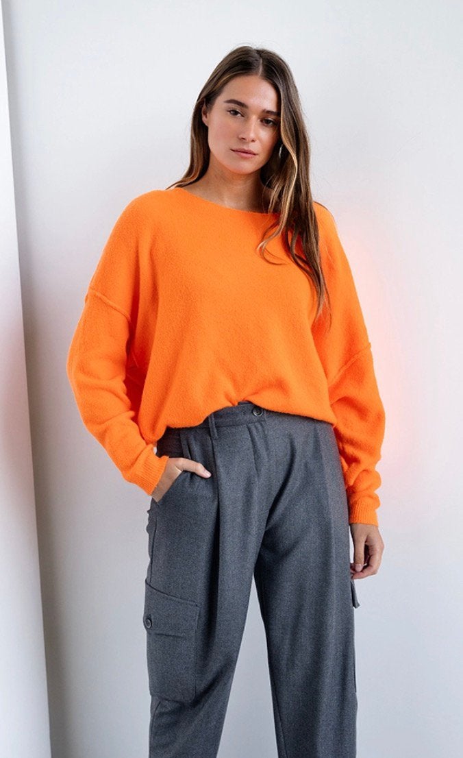 American Vintage Damsville trui M/L, Ophalen of Verzenden, Zo goed als nieuw, Maat 38/40 (M), Oranje