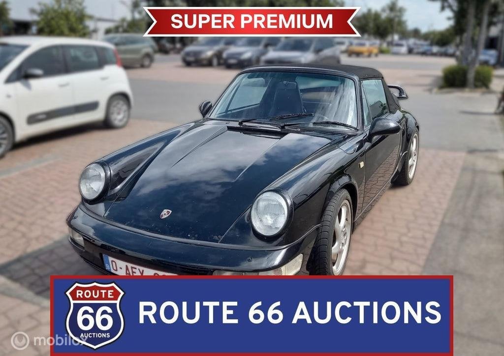 Porsche 911 Carrera Cabriolet | 1986 | Route 66 Auctions, Auto's, Overige carrosserieën, Zwart, Bedrijf, Porsche