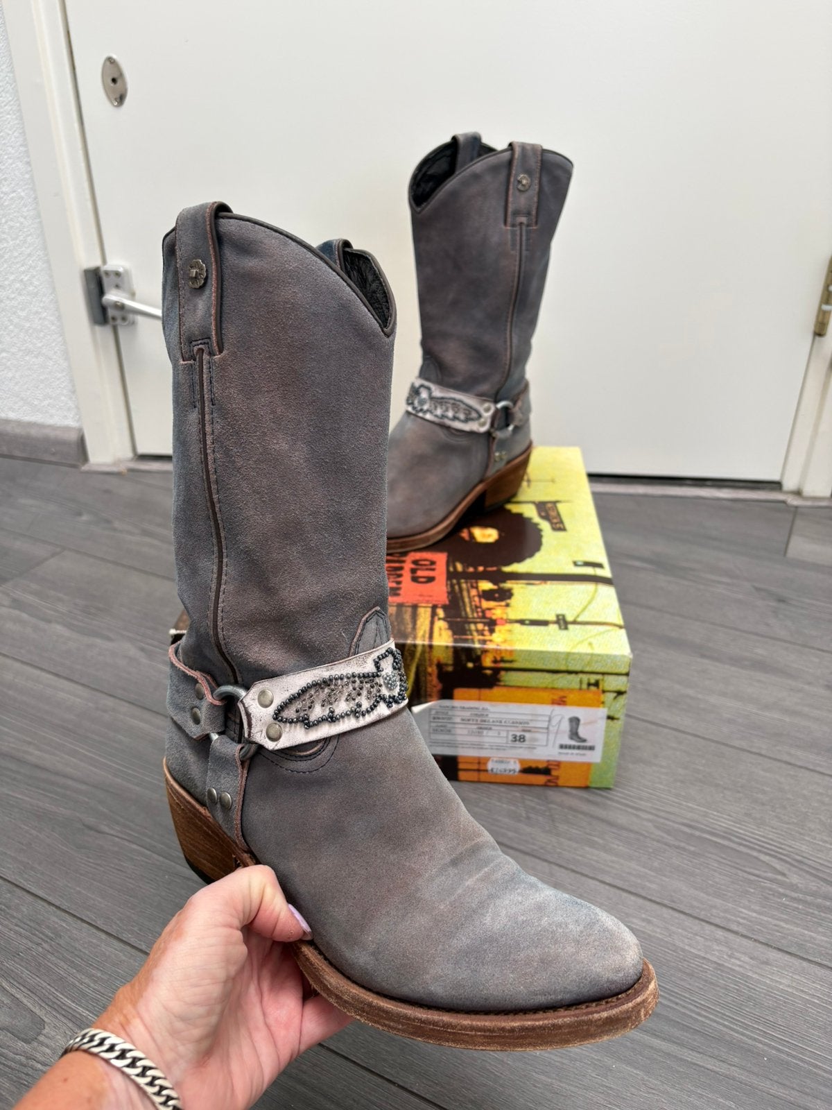 Sancho Cowboylaarzen dames maat 38, Blauw, Lage of Enkellaarzen, Ophalen of Verzenden, Zo goed als nieuw